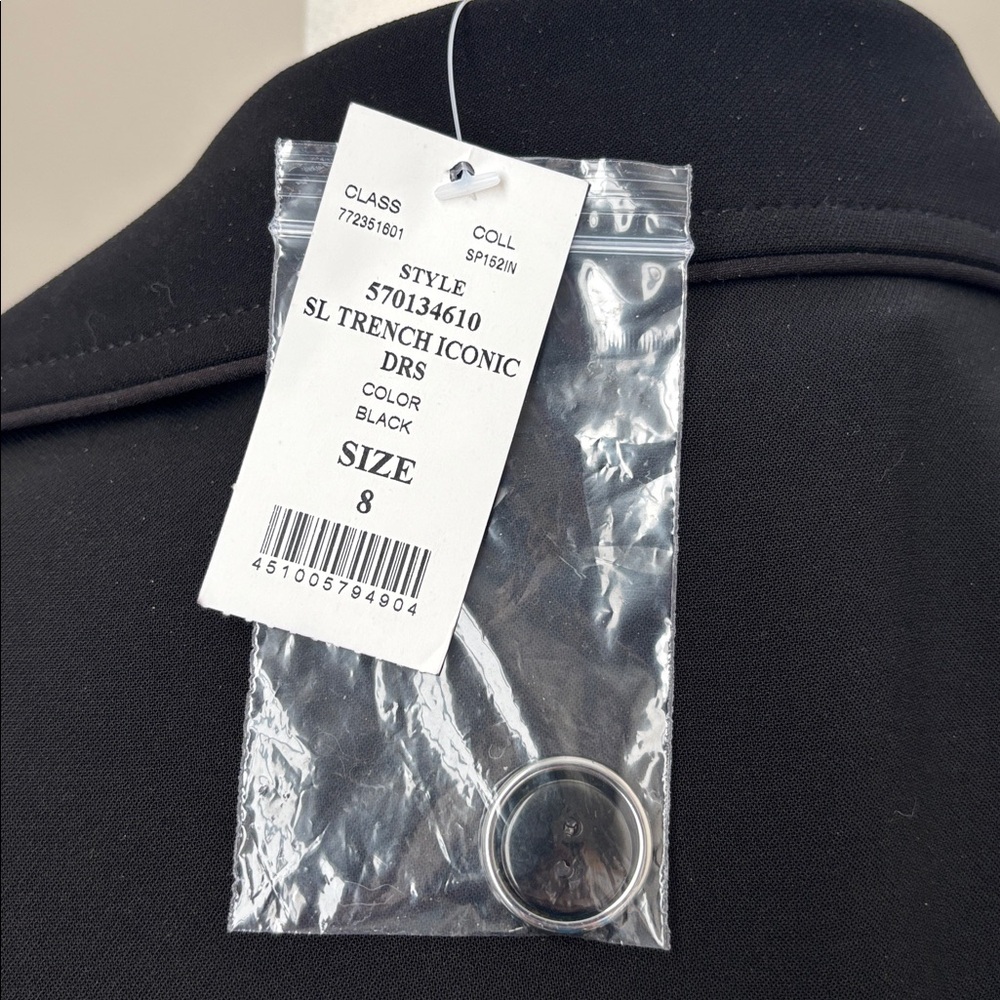 White House Black Market Black Sleeveless Belted Trench Dress - Picture 7 of 9